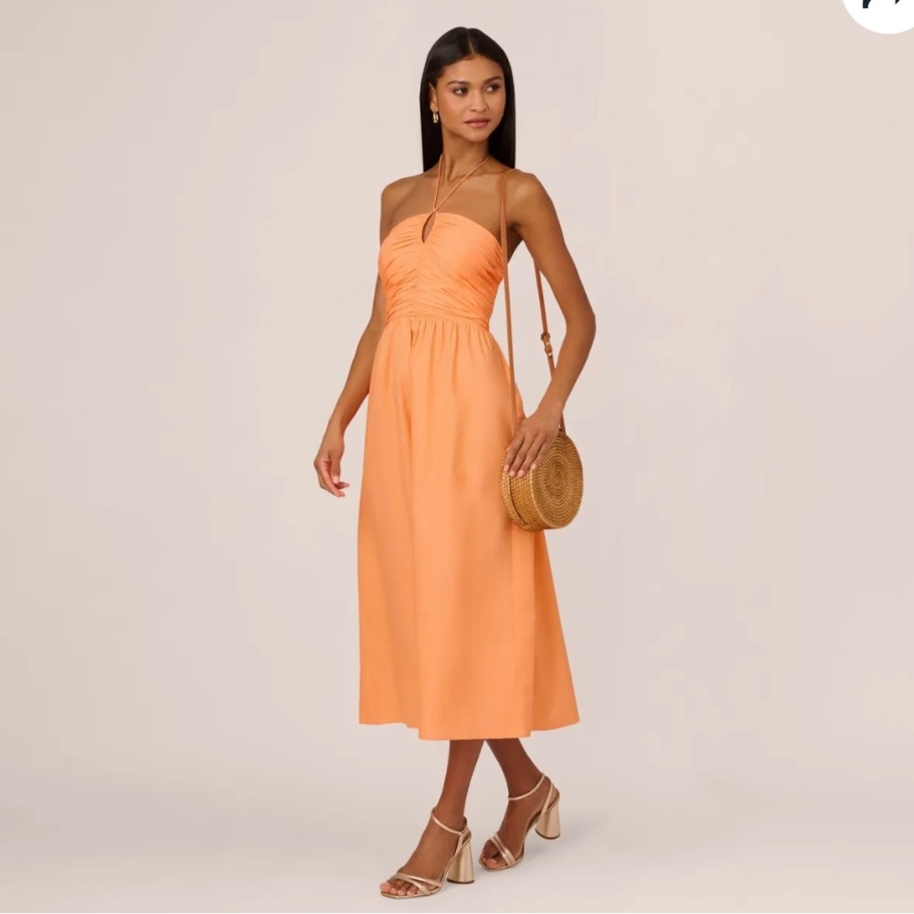 Adrianna Papell Peach Midi Dress